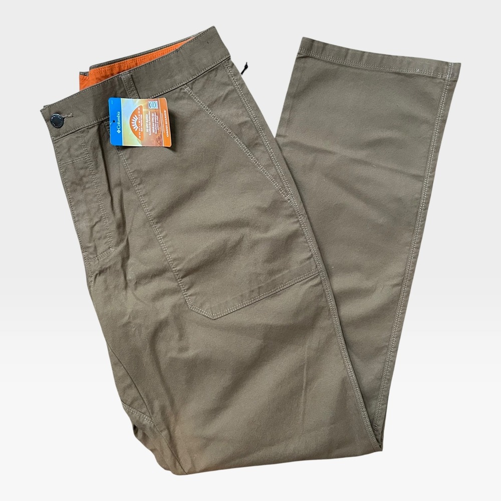 Columbia Men's Tan ROC Omni-Shade SPF 40 Straight Leg Utility Pants 36x34 NEW!